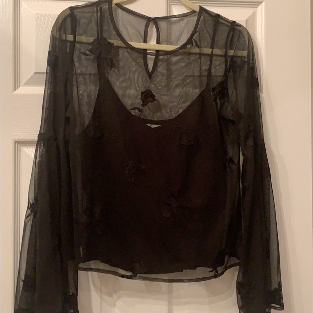Hollister black Bell Sleeve top